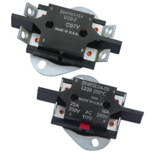 Sensata 20490/20493固定溫度溫控器:雙極單擲 (DPST) 大電流熱保護開關